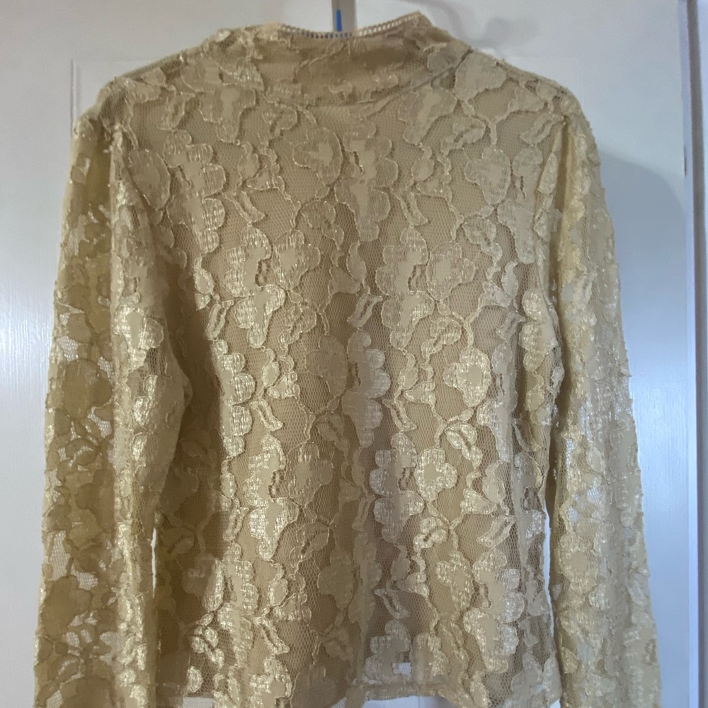 Gold lace evening top